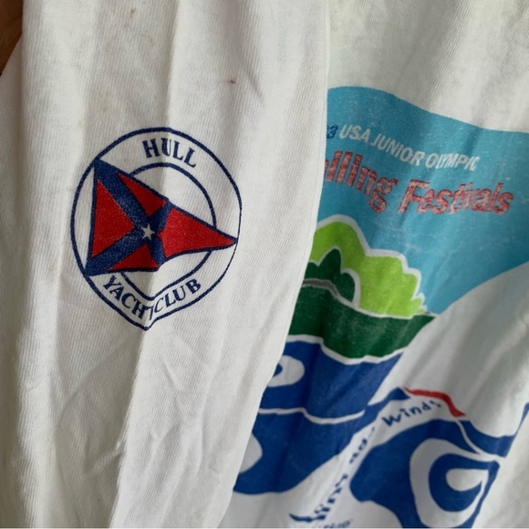 Vintage Long Sleeve Tee Shirt US Sailing Festivals Mens Adult Size M White 2003 - Picture 4 of 8